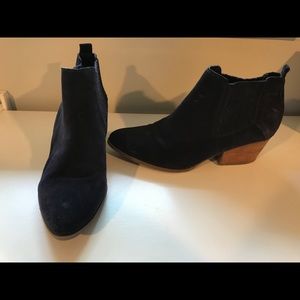 Crown Vintage Shoes - Crown Vintage Navy Suede Booties Crown Vintage Shoes - Crown Vintage Navy Suede Booties